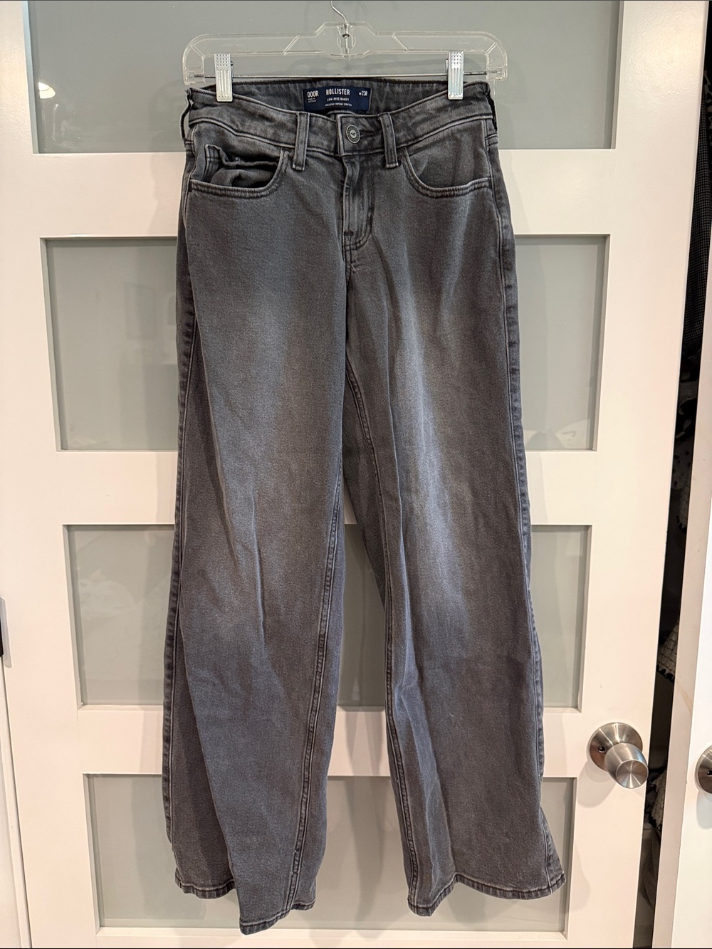 Hollister Gray Low Rise Baggy size 000R Wide-Leg Jeans